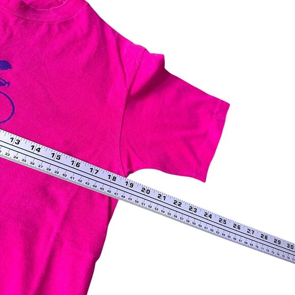 Vintage LL Bean Cycling T-Shirt Mens Medium Pink Short Sleeve 80s USA Hanes Tag - Picture 7 of 9